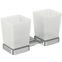 Porte brosse à dents Double verres Chromé