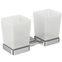 Porte brosse à dents Double verres Chromé