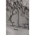Mélangeur lavabo 3 trous Joy Neo Poignées Croix Chromé