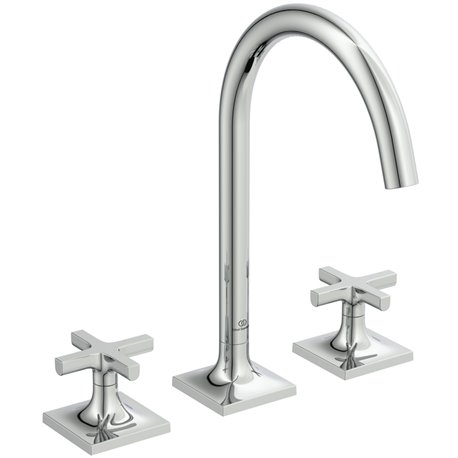 Mélangeur lavabo 3 trous Joy Neo Poignées Croix Chromé