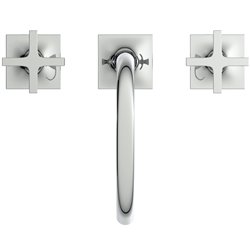 Mélangeur lavabo 3 trous Joy Neo Poignées Croix Chromé