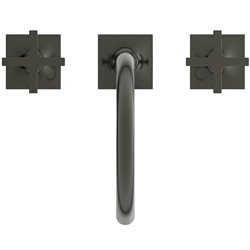 Mélangeur lavabo 3 trous Joy Neo Poignées Croix Gris magnétique