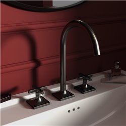 Mélangeur lavabo 3 trous Joy Neo Poignées Croix Gris magnétique