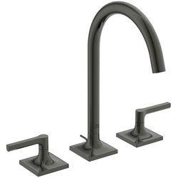 Mélangeur lavabo 3 trous Joy Neo Poignées Levier avec tirette et vidage Gris magnétique