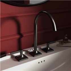 Mélangeur lavabo 3 trous Joy Neo Poignées Levier avec tirette et vidage Gris magnétique