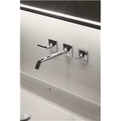 Mélangeur lavabo Joy chromé 3 trous avec tirette et vidage bonde métal  BC783AA Ideal Standard