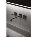 Mélangeur lavabo mural 3 trous Joy Neo Poignées Levier Gris magnétique