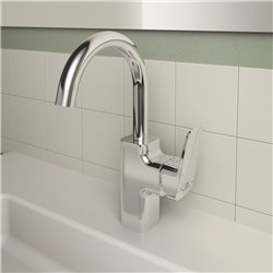 Mitigeur lavabo bec tube haut Ceraplan avec tirette et vidage 