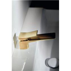 Mitigeur lavabo monotrou Check or brossé, tirette et vidage bonde métal