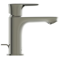 Mitigeur lavabo monotrou Connect Air gris orage, tirette et vidage bonde métal