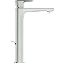 Mitigeur lavabo monotrou Connect Air réhaussé tirette et vidage bonde métal