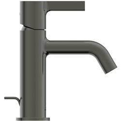 Mitigeur lavabo monotrou Joy gris magnétique, tirette et vidage bonde métal
