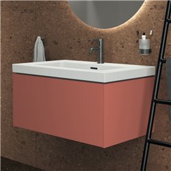 Mitigeur lavabo monotrou Joy gris magnétique, tirette et vidage bonde métal