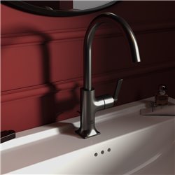 Mitigeur lavabo monotrou Joy Neo Avec tirette et vidage Gris magnétique