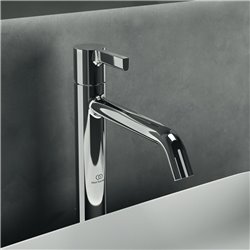 Mitigeur lavabo monotrou Joy réhaussé, chrome, tirette et vidage bonde métal