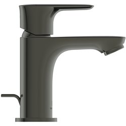 Mitigeur lavabo monotrou Piccolo Connect Air gris magnétique, tirette et vidage bonde métal