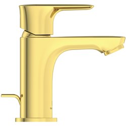 Mitigeur lavabo monotrou Piccolo Connect Air or brossé, tirette et vidage bonde métal