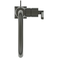Mitigeur réhaussé lavabo monotrou Joy Neo Avec tirette et vidage Gris magnétique
