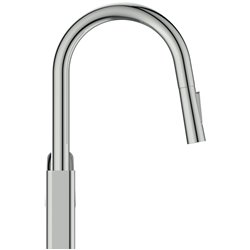 Mitigeur cuisine monotrou Ceraplan Bec tube haut Douchette Extractible 2 jets Blue Start