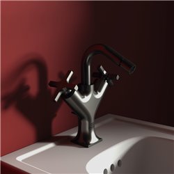 Robinet bidet Joy Neo avec tirette et vidage bonde métal poignées croix