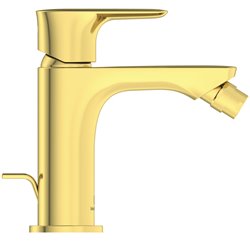 Robinet bidet Connect Air or brossé, avec tirette et vidage bonde métal