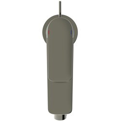 Robinet bidet Connect Air gris orage, avec tirette et vidage bonde métal