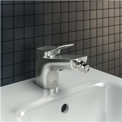 Robinet bidet Check gris orage, avec tirette et vidage bonde métal