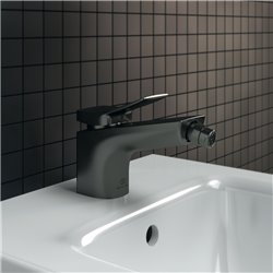 Robinet bidet Check gris magnétique, avec tirette et vidage bonde métal