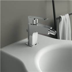 Robinet bidet Cerafine D avec tirette et vidage bonde polypropylène