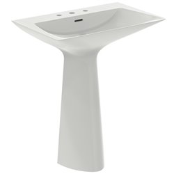 Lavabo monobloc Tipo-Z 3 trous Soie blanche