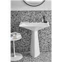 Lavabo monobloc Tipo-Z 3 trous Blanc brillant