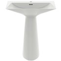 Lavabo monobloc Tipo-Z 1 trou Soie blanche