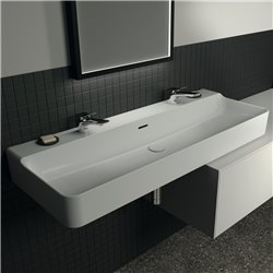 Lavabo Conca 120x45 cm version rectifiée pour pose sur plan