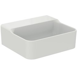 Lave-mains Conca 40x35 cm sans trop-plein et sans trou de robinetterie Blanc Brillant