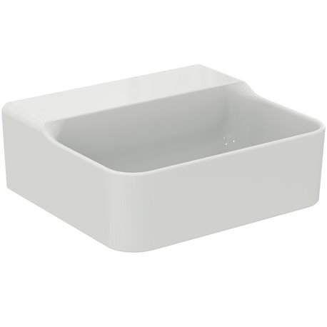 Lave-mains Conca 40x35 cm sans trop-plein et sans trou de robinetterie Blanc Brillant