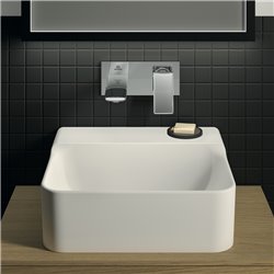 Lave-mains Conca 40x35 cm sans trop-plein et sans trou de robinetterie Blanc Brillant