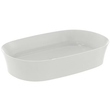 Vasque Ipalyss Soie Blanche 60x38 cm sans trop plein et sans plage de robinetterie
