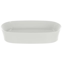 Vasque Ipalyss Soie Blanche 60x38 cm sans trop plein et sans plage de robinetterie