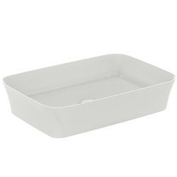 Vasque Ipalyss Soie Blanche 55x38 cm sans trop plein et sans plage de robinetterie