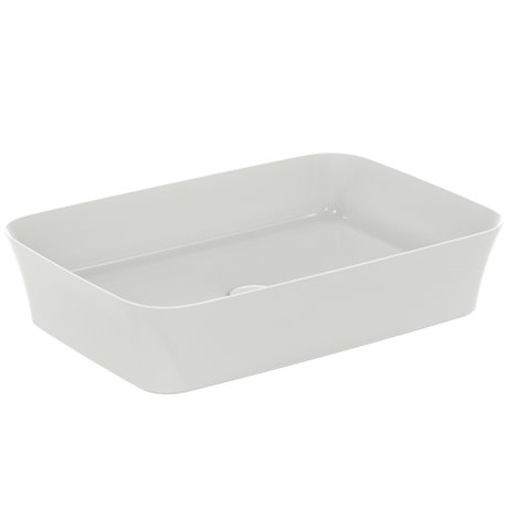 Vasque Ipalyss Soie Blanche 55x38 cm sans trop plein et sans plage de robinetterie