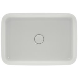 Vasque Ipalyss Soie Blanche 55x38 cm sans trop plein et sans plage de robinetterie