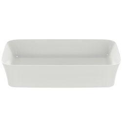 Vasque Ipalyss Soie Blanche 55x38 cm sans trop plein et sans plage de robinetterie