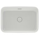 Vasque Ipalyss Soie Blanche 55x38 cm avec trop plein et sans plage de robinetterie