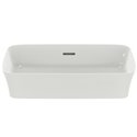 Vasque Ipalyss Soie Blanche 55x38 cm avec trop plein et sans plage de robinetterie