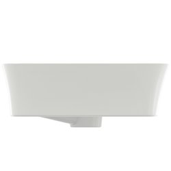 Vasque Ipalyss Soie Blanche 55x38 cm avec trop plein et sans plage de robinetterie