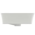 Vasque Ipalyss Soie Blanche 55x38 cm avec trop plein et sans plage de robinetterie