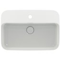 Vasque Ipalyss Soie Blanche 55x38 cm avec trop plein et avec plage de robinetterie