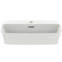 Vasque Ipalyss Soie Blanche 55x38 cm avec trop plein et avec plage de robinetterie