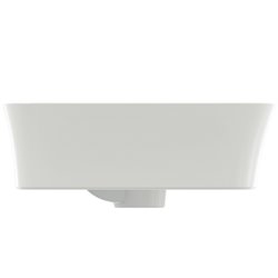 Vasque Ipalyss Soie Blanche 55x38 cm avec trop plein et avec plage de robinetterie