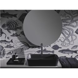 Vasque Ipalyss Noir Mat 55x38 cm sans trop plein et sans plage de robinetterie